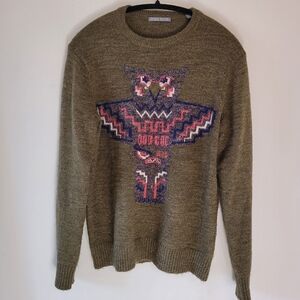 Michael Bastian intarsia totem pole sweater crewneck - S